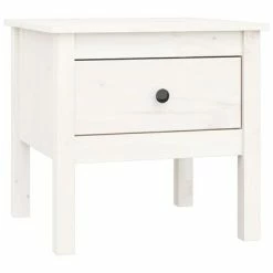 VidaXL Tables d'appoint 2 pcs Blanc 50x50x49 cm Bois massif de pin -Tables d'appoint Soldes image 3 813797