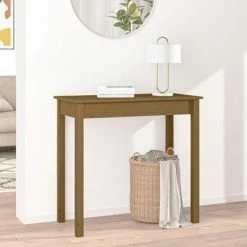 VidaXL Table console Marron miel 80x40x75 cm Bois massif de pin -Tables d'appoint Soldes image 3 814247