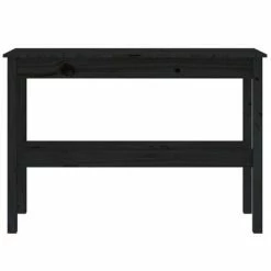 VidaXL Table console Noir 110x40x75 cm Bois de pin solide -Tables d'appoint Soldes image 3 814303