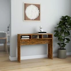 VidaXL Table console Chêne fumé 105x30x80 cm Bois d'ingénierie -Tables d'appoint Soldes image 3 815939