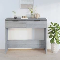 VidaXL Table console Sonoma gris 90x36x75 cm Bois d'ingénierie -Tables d'appoint Soldes image 3 817073