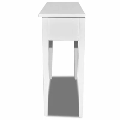 VidaXL Table de console et coiffeuse avec 2 tiroirs Blanc 4 VidaXL Table de console et coiffeuse avec 2 tiroirs Blanc – Image 4