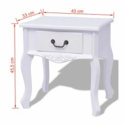 VidaXL Table de chevet MDF Blanc -Tables d'appoint Soldes image 4 242749