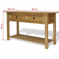 VidaXL Table console Gamme Corona Pin mexicain 90x34,5x73 cm -Tables d'appoint Soldes image 4 243748