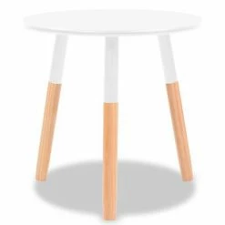 VidaXL Ensemble de tables d'appoint 2 pcs Bois de pin massif Blanc -Tables d'appoint Soldes image 4 244734