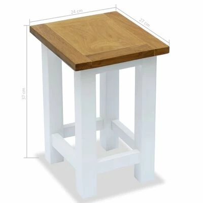 VidaXL Table d'appoint 27 x 24 x 37 cm Bois de chêne massif 4 VidaXL Table d'appoint 27 x 24 x 37 cm Bois de chêne massif – Image 4