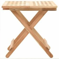 VidaXL Table d'appoint pliante 50 x 50 x 49 cm Bois de noyer massif -Tables d'appoint Soldes image 4 247105