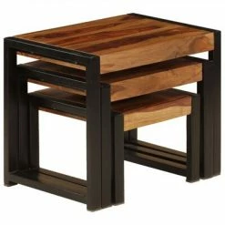 VidaXL Tables gigognes 3 pcs Bois solide de Sesham -Tables d'appoint Soldes image 4 247405