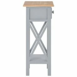 280058 vidaXL Side Table Grey 27x27x65,5 cm Wood -Tables d'appoint Soldes image 4 280058
