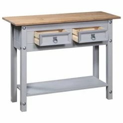 VidaXL Table console Gamme Corona Pin mexicain Gris 90x34,5x73 cm 9 VidaXL Table console Gamme Corona Pin mexicain Gris 90x34,5x73 cm -Tables d'appoint Soldes image 4 282645