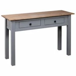 VidaXL Table console Gris 110x40x72 cm Pin solide Gamme Panama -Tables d'appoint Soldes image 4 282680