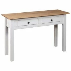 VidaXL Table console Blanc 110x40x72 cm Pin solide Gamme Panama -Tables d'appoint Soldes image 4 282681