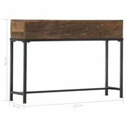 VidaXL Table console 120 x 30 x 80 cm Bois de récupération massif -Tables d'appoint Soldes image 4 282891