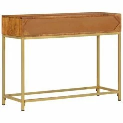VidaXL Table console 100x35x76 cm Bois d'acacia massif -Tables d'appoint Soldes image 4 286175