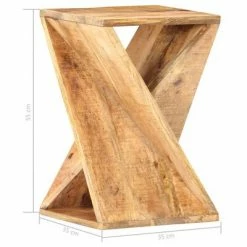 VidaXL Table d'appoint 35x35x55 cm Bois de manguier massif -Tables d'appoint Soldes image 4 286183