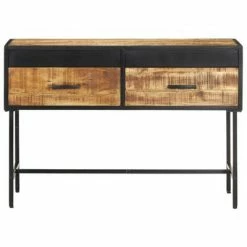 VidaXL Table console 110x35x75 cm Bois de manguier brut -Tables d'appoint Soldes image 4 288473