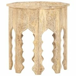 VidaXL Table d'appoint Ø48 cm Bois de manguier massif -Tables d'appoint Soldes image 4 320372