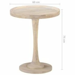 VidaXL Table d'appoint Ø60x75 cm Bois de manguier massif -Tables d'appoint Soldes image 4 320598