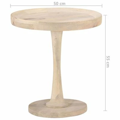VidaXL Table d'appoint Ø50x55 cm Bois de manguier massif 4 VidaXL Table d'appoint Ø50x55 cm Bois de manguier massif – Image 4