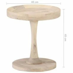 VidaXL Table d'appoint Ø40x45 cm Bois de manguier massif -Tables d'appoint Soldes image 4 320600