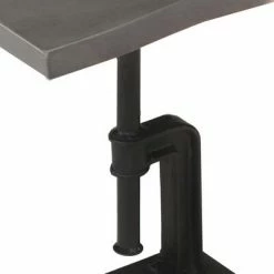 VidaXL Table d'appoint Gris 45x35x48 cm Bois d'acacia massif et fonte -Tables d'appoint Soldes image 4 321081