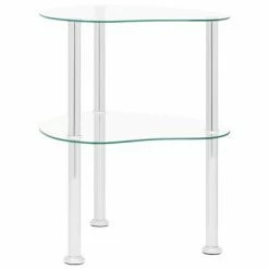 VidaXL Table d'appoint 2 niveaux Transparent 38x38x50 cm Verre trempé 9 VidaXL Table d'appoint 2 niveaux Transparent 38x38x50 cm Verre trempé -Tables d'appoint Soldes image 4 322785