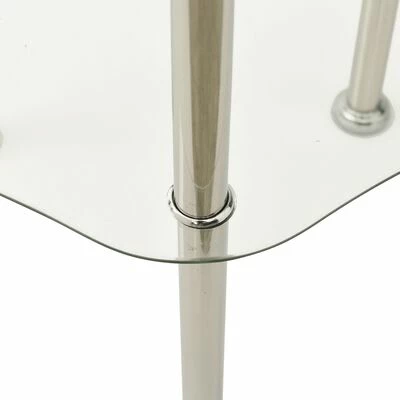 VidaXL Table d'appoint 2 niveaux Transparent 38x38x50 cm Verre trempé 4 VidaXL Table d'appoint 2 niveaux Transparent 38x38x50 cm Verre trempé – Image 4