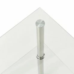 VidaXL Table d'appoint 2 niveaux Transparent 38x38x50 cm Verre trempé -Tables d'appoint Soldes image 4 322793