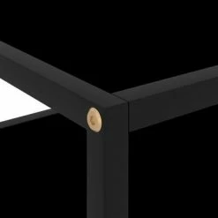 322852 vidaXL Console Table Black 50x40x40 cm Tempered Glass -Tables d'appoint Soldes image 4 322852