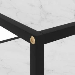 VidaXL Table console Blanc 50x40x40 cm Verre trempé -Tables d'appoint Soldes image 4 322853