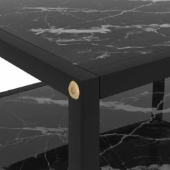 VidaXL Table console Noir 50x40x40 cm Verre trempé -Tables d'appoint Soldes image 4 322854