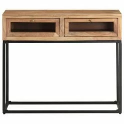 VidaXL Table console 90x35x76 cm Bois d'acacia massif -Tables d'appoint Soldes image 4 323505