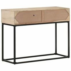 VidaXL Table console 100x35x76 cm Bois de manguier et canne naturelle -Tables d'appoint Soldes image 4 323512