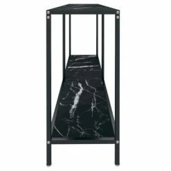 VidaXL Table console Noir 140x35x75,5 cm Verre trempé -Tables d'appoint Soldes image 4 331697
