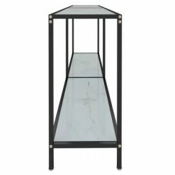 VidaXL Table console Blanc 160x35x75,5 cm Verre trempé -Tables d'appoint Soldes image 4 331700