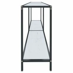 VidaXL Table console Blanc 180x35x75,5 cm Verre trempé -Tables d'appoint Soldes image 4 331704