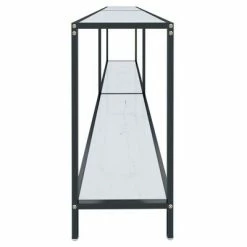 VidaXL Table console Blanc 220x35x75,5 cm Verre trempé 9 VidaXL Table console Blanc 220x35x75,5 cm Verre trempé -Tables d'appoint Soldes image 4 331712