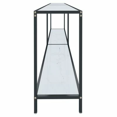 VidaXL Table console Blanc 220x35x75,5 cm Verre trempé 4 VidaXL Table console Blanc 220x35x75,5 cm Verre trempé – Image 4