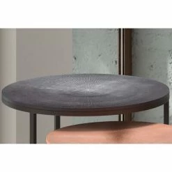 Rousseau Ensemble de tables d'appoint 2pcs Livios Métal Gris et cuivre -Tables d'appoint Soldes image 4 442846