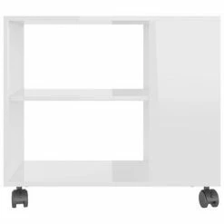 VidaXL Table d'appoint Blanc brillant 70x35x55 cm Bois d'ingénierie -Tables d'appoint Soldes image 4 802126