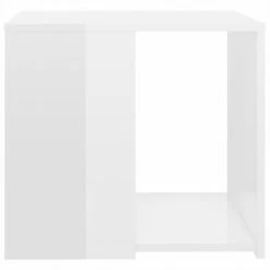 VidaXL Table d'appoint Blanc brillant 50x50x45 cm Aggloméré -Tables d'appoint Soldes image 4 806388