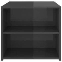VidaXL Table d'appoint Gris brillant 50x50x45 cm Aggloméré -Tables d'appoint Soldes image 4 806390