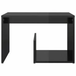 VidaXL Table d'appoint Noir brillant 59x36x38 cm Aggloméré -Tables d'appoint Soldes image 4 806703