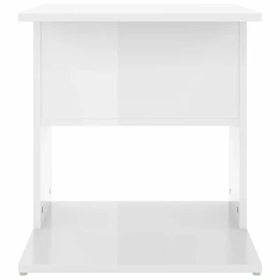 VidaXL Table d'appoint Blanc brillant 45x45x48 cm Aggloméré 4 VidaXL Table d'appoint Blanc brillant 45x45x48 cm Aggloméré – Image 4