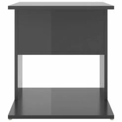 VidaXL Table d'appoint Gris brillant 45x45x48 cm Aggloméré -Tables d'appoint Soldes image 4 806812