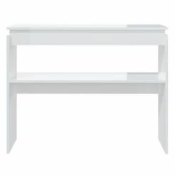 VidaXL Table console Blanc brillant 102x30x80 cm Aggloméré -Tables d'appoint Soldes image 4 808329