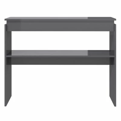 VidaXL Table console Gris brillant 102x30x80 cm Aggloméré 4 VidaXL Table console Gris brillant 102x30x80 cm Aggloméré – Image 4