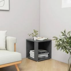 VidaXL Table d'appoint Gris 33x33x34,5 cm Aggloméré -Tables d'appoint Soldes image 4 809010