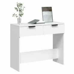 VidaXL Table console Blanc 90x36x75 cm Bois d'ingénierie -Tables d'appoint Soldes image 4 811331