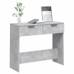 VidaXL Table console Gris béton 90x36x75 cm Bois d'ingénierie -Tables d'appoint Soldes image 4 811335